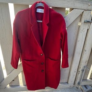 CLOSED Cashmere Red Long Jacket Size Small